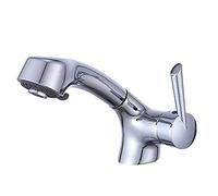QTHWB Water-tap All Bronze Kitchen Faucet Pump Pull Tap Wash Basin Suitable for Hotel Household Rotatable Hot and Cold Water Mixed Type Chrome Section A(Size:B) Thriving