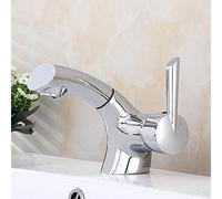 QTHWB Water-tap All Bronze Kitchen Faucet Pump Pull Tap Wash Basin Suitable for Hotel Household Rotatable Hot and Cold Water Mixed Type Chrome Section A(Size:B) Thriving