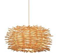QTHWB Weaving Chandelier Art Bird Nest Lamp Shade Wicker Ceiling Pendant Light Decorative Farmhouse Fixtures for Kitchen Living Dining Room Color : OneColor_