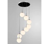 QTHWB White Glass Spiral Chandelier for Living Room Minimalist Staircase Bedroom Creative Personality Restaurant lamp Nordic Multi-Bubble Made in China