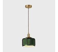 QTHWB WQHPLMD lights nordic minimalist restaurant hanging old fashioned retro nostalgic bedside chandelier porch bar homestay green circular stripes glass single head ceiling pendant lamp