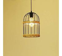 QTHWB WQHPLMD source retro industrial wind rope chandelier wrought iron bird cage kitchen corridor hanging light personality creative living room bar lamp