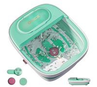 Qtiice Collapsible Foot Spa and Massager with Heater,Bubble,Virbration,Red Light,Foot Bath Bowl with 3 Pedicure Attachments to Help Take Care of Your Feet(Green)