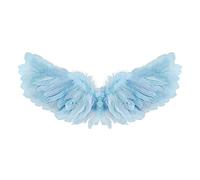 Qtinghua Fairy Wings for Kids Angel Costume with Halo Magic Wand Feather Dress Up Props Cosplay for Birthday Carnival Christmas Themed Party Halloween (Blue, 65 * 35cm)