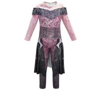 Qtinghua Kids Descendants 3 Costume Classic Halloween Dress Up Jumpsuit for Girls Cosplay Party Costume with Long Sleeve (Purple, 12-13 Years)
