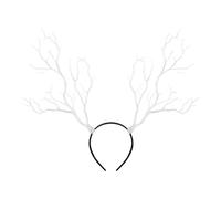 Qtinghua Womens Woodland Branch Headband Forest Antler Headpiece Adult Fairy Halloween Renaissance Cosplay Fantasy Photoshoot (White, 均码)