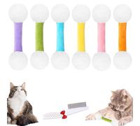 Qtip Cat Toy, 2025 New Big Interactive Kitty Kick Sticks, Giant Cotton Interactive Kitty Kick Sticks, Sturdy Teething Chew Toys, Catnip Toys, Set of 6 Pcs Designed for Indoor Cats (6Pcs)