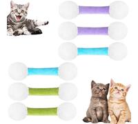 Qtip Cat Toy, 2025 New Q Tip Cat Toy, for Indoor Pets, Giant Cotton Interactive Kitty Kick Sticks, Sturdy Teething Chew Big Q-Tip Toy (6pcs D)