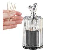 Qtip Holder Dispenser, Toothbrush and Toothpick Holder Box - Qtip Holder with Split Design - Creative Bear Shape Cotton Swab Holder for Cosmetics, Jo