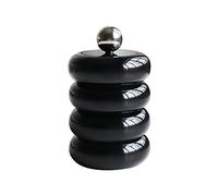 Qtip Holder, Nordic Style Qtip Holder Dispenser Dustproof Doughnut Shape Makeup Storage Box with Lid for Cotton Swab Storage (Black Four Layers)(Color:Black Four Layers)