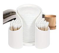 QTIPS Holder Dispenser - Erase Acrylic Storage Box, Travel and Desktop Make Up Organizer | Touchless Safe Design, Vanity Holder For Cotton Pads Floss Cups, Compact Hygienic Housing, Multi