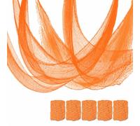 Qtisky 5 Pcs Orange Halloween/Fall Gauze Creepy Cloth Fabric Tapestry Decor