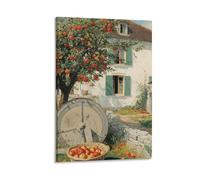 QTIVARLEN Small Town Style Poster Artwork Landscape Pattern Canvas Prints Picture Modern Wall Art Picture Wall Hanging for Bathroom Wall Decor 12x18inch(30x45cm)