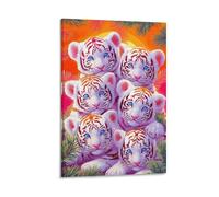 QTIVARLEN Tiger Poster Artwork The King of Beasts Giclee Canvas Prints Modern Wall Art Picture Wall Hanging for Living Room Home Decorations 12x18inch(30x45cm)