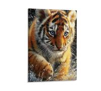 QTIVARLEN Tiger Poster Artwork The King of Beasts Giclee Canvas Prints Modern Wall Art Picture Wall Hanging for Office Gym Living Room Decor 16x24inch(40x60cm)