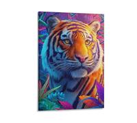 QTIVARLEN Tiger Wall Decor Poster The King of Beasts Canvas Prints Picture Modern Canvas Wall Art Picture Wall Hanging for Living Room Home Decorations 08x12inch(20x30cm)