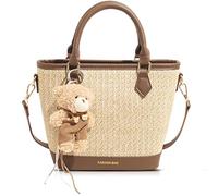 QTKJ Straw Beach Bag for Women, Large Capacity Tote Bag, Handbag for Vacation, Travel, Daily(Styles 535