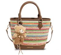 QTKJ Straw Beach Bag for Women, Large Capacity Tote Bag, Handbag for Vacation, Travel, Daily(Styles 537