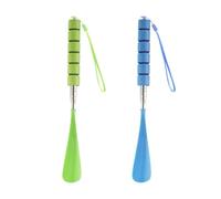Qtksceadlnce 2 PCS Shoe Horn Long Handle, Retractable Long Handled Shoe Horn Adjustable Length Portable Long Handled Travel Shoe Horn Stainless Steel Telescopic Shoehorn For Seniors Men Women Kids