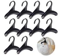 QTMMC 10Pcs Purse Hooks for Closet Bag Organize Acrylic Bag Hanger Handbag Storage Tote Rack Holder for Hanging Tote Bag Backpacks School Bags Satchels Scarf Belt Tie, Black