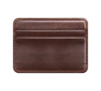 QTMMC Men's Wallet Genuine Leather Father's Day Gifts Slim Wallet Front Pocket Minimalist 4 Card Sslots Holder Dual-Sided Organizer Purse for Cash ID Business Card (Oil Tan)