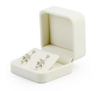 QTMMC Velvet Earring Gift Box Elegant Small White Earrings Presentation Gift Box Stud Jewelry Case for Wedding, Anniversary, Birthday, Mothers Day, Valentine's Day