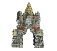 QTMY Fish Tank Decorations,Aquarium Decor Large Four-Faced Buddha Statue Ornament with Hole