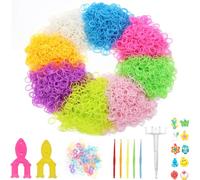 Qtopun 4800+ Loom Rubber Bands Kit, 4600 Glow in The Dark Rubber Bands Bracelet Making Kit with Y-Looms Multi Loom Crochet Hooks & Charms DIY Craft Supplies for Bracelets Hair Accessories