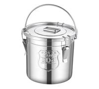 QTQHOME 304 Stainless Steel Kitchen Airtight Canister, Food Storage Canisters With Lid and Handles, Rice Cereal Oil Grain Milk Jug, Coffee Bean Storage Bucket for (5.5L, Silver)
