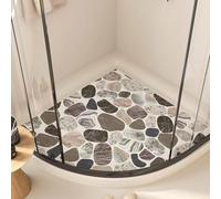 QTQHOME Corner Shower Mat,on Slip Anti Mould Bath Mat,Loofah Shower Mats for Inside Shower,Quadrant Bath Mats with Drain,Washable Sector Bath Mat for Bathroom Floor, Elderly,Quick Dry(60 * 60cm, I)