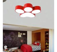 QTQHOME Dog Paw Kids Bedroom Ceiling Light Fixture,cartoon Dog Footprint Shape Led Ceiling Lamp,modern Acrylic Ceiling Light For Boys Girls Bedroom Livingroom Nursery(60cm/23.6", Red)