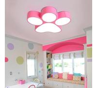 QTQHOME Dog Paw Kids Bedroom Ceiling Light Fixture,cartoon Dog Footprint Shape Led Ceiling Lamp,modern Acrylic Ceiling Light For Boys Girls Bedroom Livingroom Nursery(60cm/23.6", Pink)
