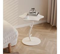 QTQHOME Flower Shape End Table, Modern Glass Side Table with Metal Legs, Cloud Coffee Table Sofa Side Table, Accent Coffee Cocktail Snack Table for Living Room Bedroom, Easy Assembly