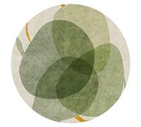 QTQHOME Round Area Rug Soft Contemporary Washable Rug Non Slip Aesthetic Floor Carpet Chair Mat for Sofa Living Room Bedroom Kids Room 5.2ft Green