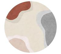 QTQHOME Round Area Rug Soft Contemporary Washable Rug Non Slip Aesthetic Floor Carpet Chair Mat for Sofa Living Room Bedroom Kids Room 6ft Beige