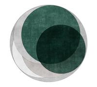 QTQHOME Round Area Rug Soft Contemporary Washable Rug Non Slip Aesthetic Floor Carpet Chair Mat for Sofa Living Room Bedroom Kids Room 5.2ft Blackish Green