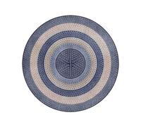 QTQHOME Round Rugs For Living Room Machine Washable Handmade Printing And Weaving Of Jute Patterns Circle Rug Kitchen Vintage Non Slip Circular Mats(80cm, Blue)