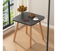 QTQHOME Small Square Coffee Table Modern Tables for Living Room Bedroom Simple Wooden Side Tables for Small Spaces(15.7x15.7x11.8in, Black)