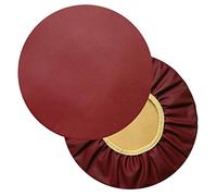 QTQHOME Solid Color Chair Slipcover For Bar Club Kitchen Garden,Watedrproof Elastic Bar Stool Seat Cushions,Anti-slip Seat Cover,Round Pu Leather Bar Stool Cover-Wine red 39x39cm(15x15inch)