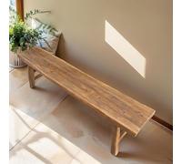 QTQHOME Solid Wood Narrow Bench For Entryway,rustic Entryway Bench,slim Skinny Elm Dining Benches,farmhouse Long End Of Bed Benches For Living Room,bedroom(31.5" W x 10.2" D x 17.7" H, Wood)