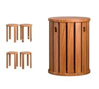 QTQHOME stackable stools set of 4,Round wood stool side table/18 H stackable End tables,Versatile as Side Table Stool Chairs,Bedside Table,Coffee Table,for Living Room Bedroom Balcony stackable stool