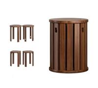 QTQHOME stackable stools set of 4,Round wood stool side table/18 H stackable End tables,Versatile as Side Table Stool Chairs,Bedside Table,Coffee Table,for Living Room Bedroom Balcony stackable stool