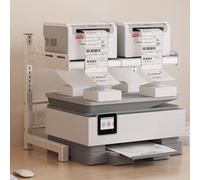 QTQHOME Telescopic Metal Printer Stand for Desk, Large 2/3 Tier Desktop Hutch Shelf Printer Shelf, Office Home Storage Rack Desk Organizer for Fax Machine Scanner Files(2 Tier, White)