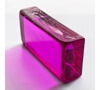 QTQHOME Transparent Solid Glass Blocks, 7.9" L x3.9 Wx2 H Colored Clear Crystal Bricks For Wall, Rectangular Office Decor Room Privacy Partition Glass Brick for Home Bar Hotel (1 Pc, Purple)
