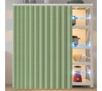 QTQYTDM Magnetic Closet Curtains, Accordion-Style, Self-Adhesive Slide Rail Short Curtains for Hotels Pantry Laundry