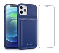 QTshine Battery Case for iPhone 12/12 Pro,[2025 Upgraded] 10800mAh Ultra-Slim Portable Extended Charger Case Cover for iPhone 12/12 Pro Charging Case (6.1 Inch)-Blue