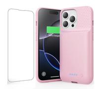 QTshine Battery caser for iPhone 16 Pro, 7500mAh Ultra-Slim Portable Charging Case Rechargeable Protective Extended Charging case Only for iPhone 16Pro charger case (6.3 Inch), Pink
