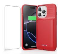 QTshine Battery caser for iPhone 16 Pro, 7500mAh Ultra-Slim Portable Charging Case Rechargeable Protective Extended Charging case Only for iPhone 16Pro charger case (6.3 Inch), Red