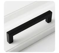 QttvbTna 10 Pack Black Kitchen Cupboard Handles, 128mm Hole Centers Kitchen Cabinet Handles Cabinet, Matte Black Furniture Drawer Knobs Handle, Hardware Cupboard Handle Square Drawer Pulls