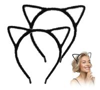 QttvbTna 2 PCS Black Cat Ears Headbands, Cat Ears Halloween Alice Hair Band Headband Cosplay accessories Halloween Decorations Fancy Dress Kids Anime Cosplay Women